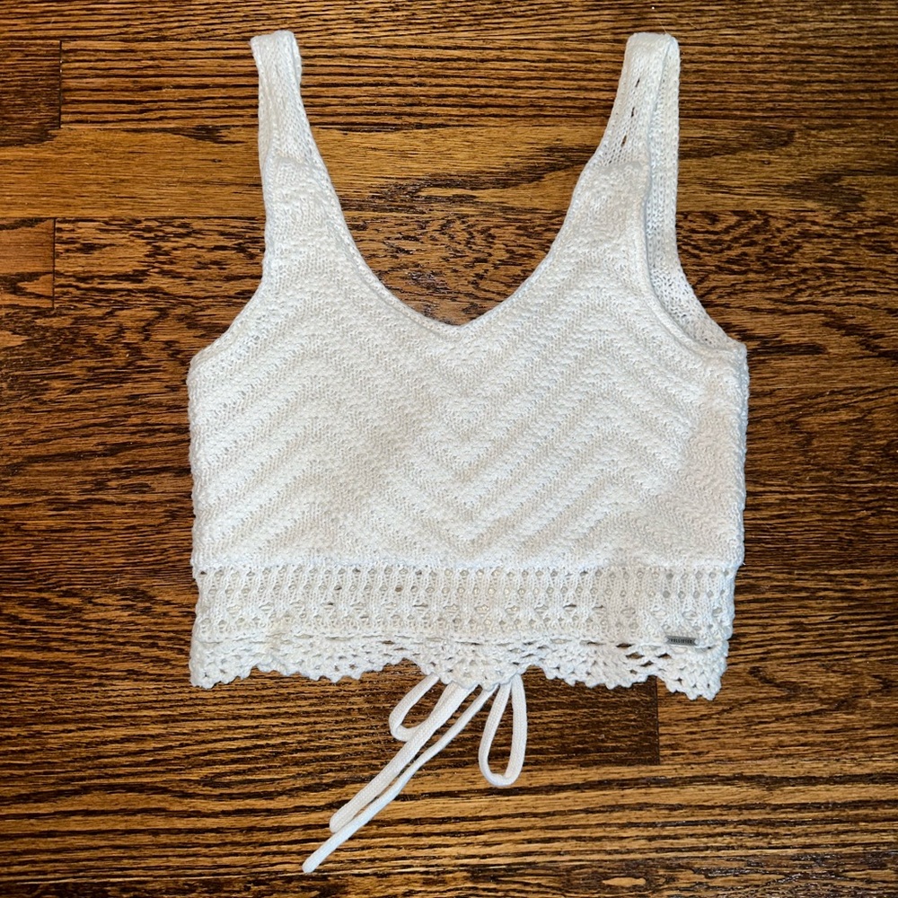 White Crochet Crop Top Size S